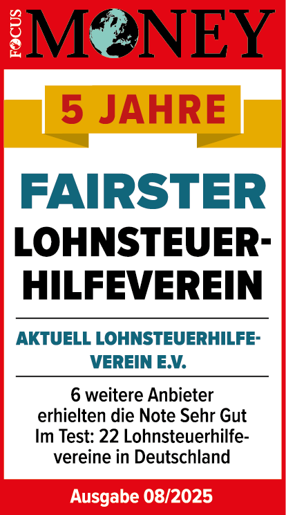 Focus Money Testergebnis 2025 | Fairster Lohnsteuerhilfeverein e.V. | Aktuell Lohnsteuerhilfeverein e.V.